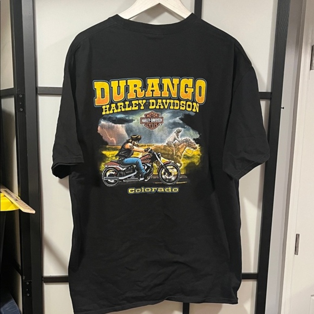 Harley-Davidson Black Tee with Durango, Colorado 2015 Graphic Men's Size 2XL